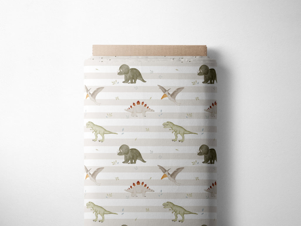 Lagerware: Bio Jersey „Dinotopia“ exklusive Eigenproduktion Bio Jersey, 95% Baumwolle, 5% Elasthan, 210g/m², Länge: