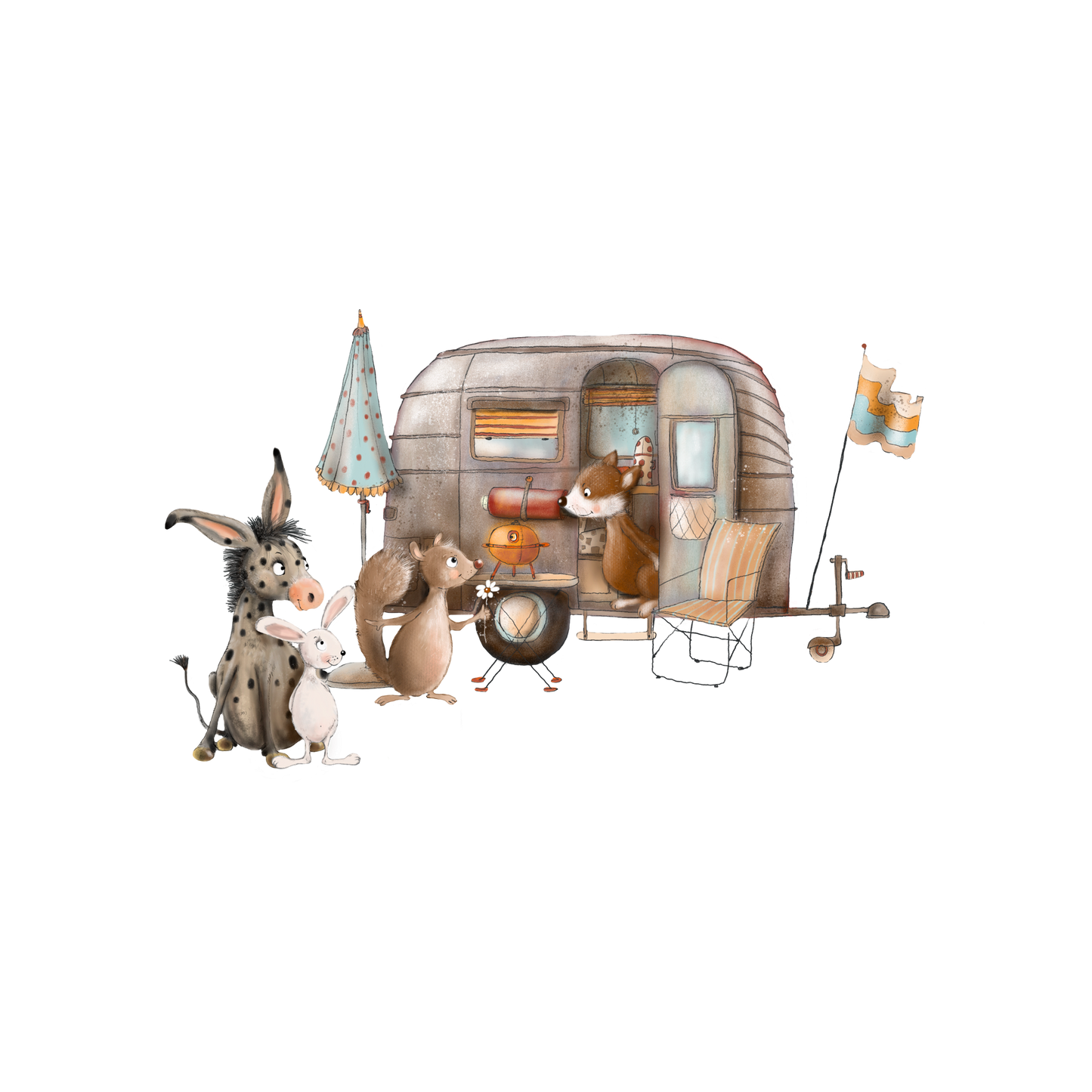 Bügelbild "Camping" in 6 verschiedenen Größen