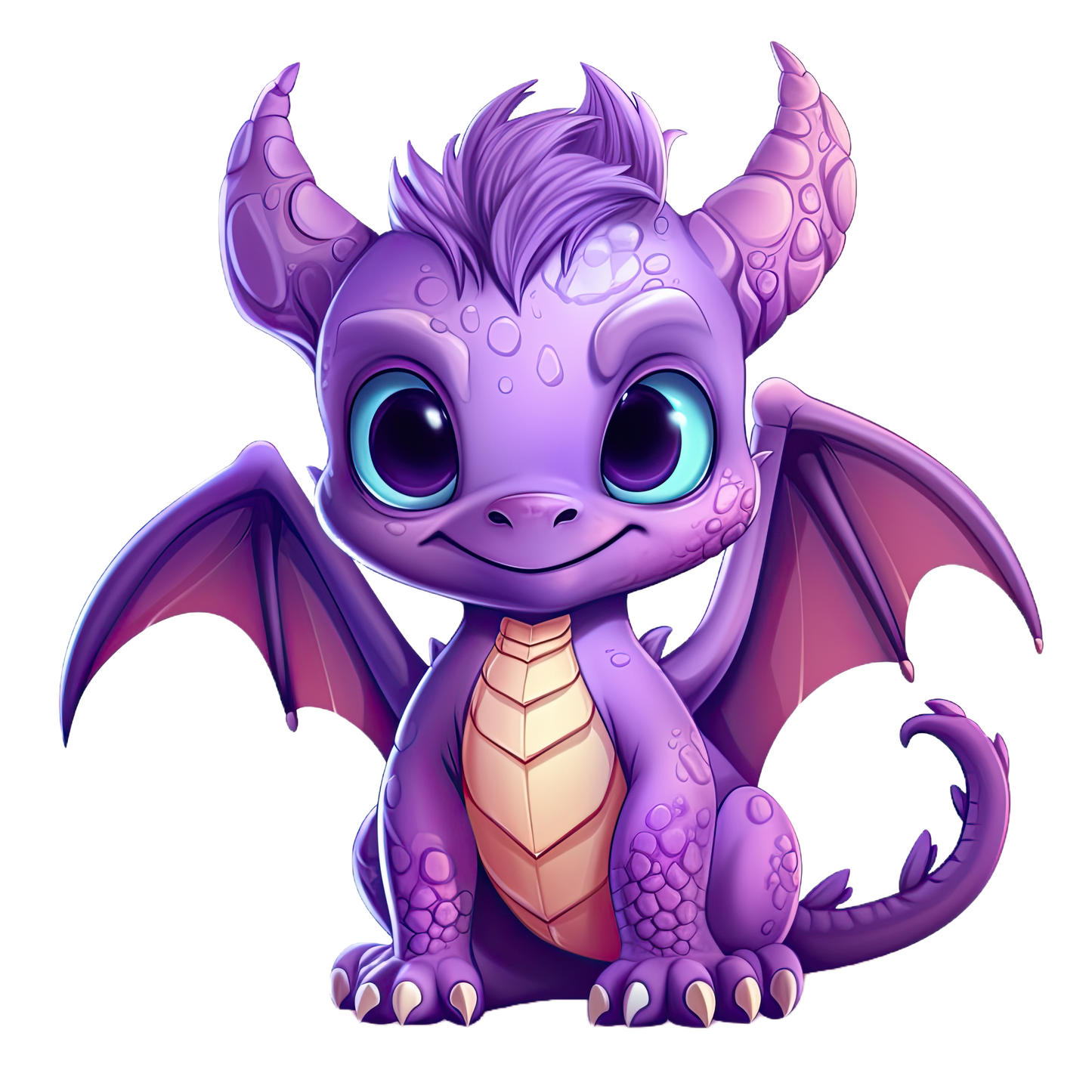 Bügelbild "Drache lila 1" in 6 verschiedenen Größen