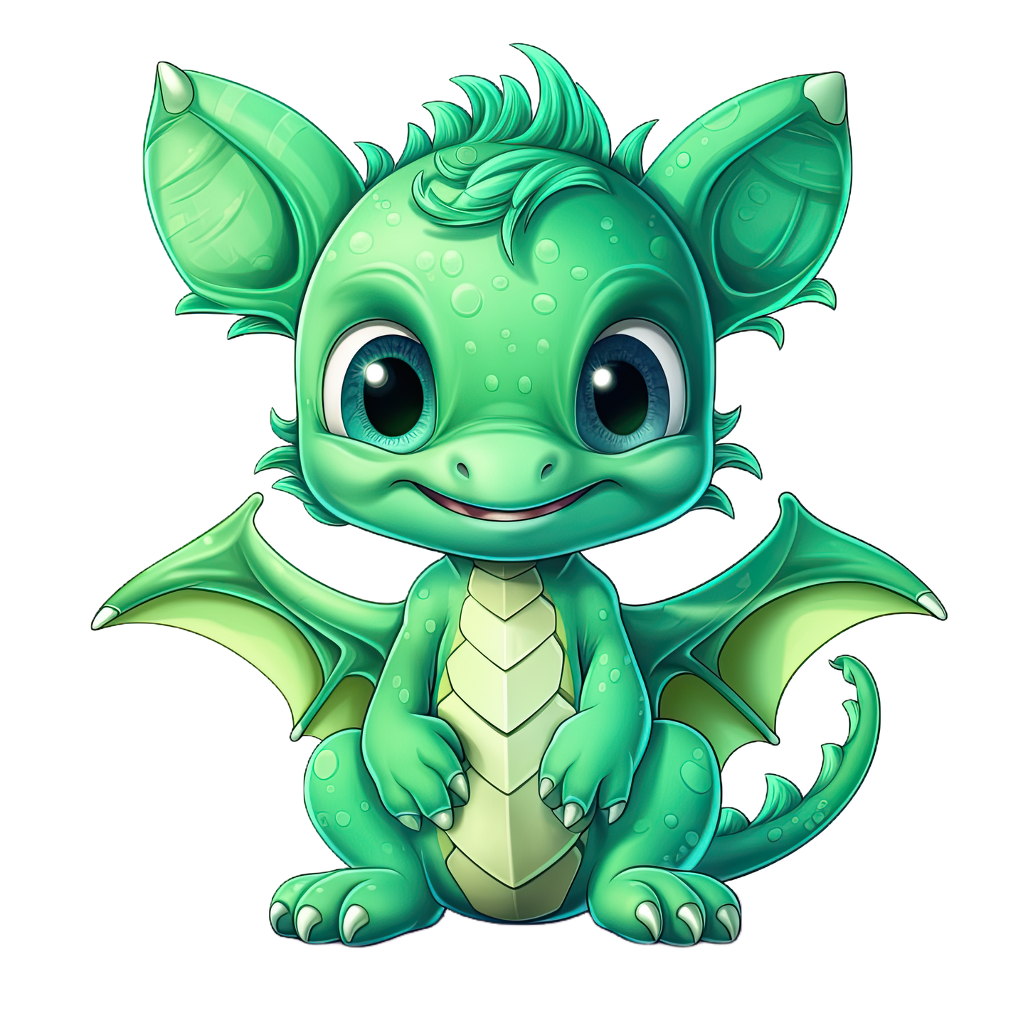 Bügelbild "Drache grün 1" in 6 verschiedenen Größen