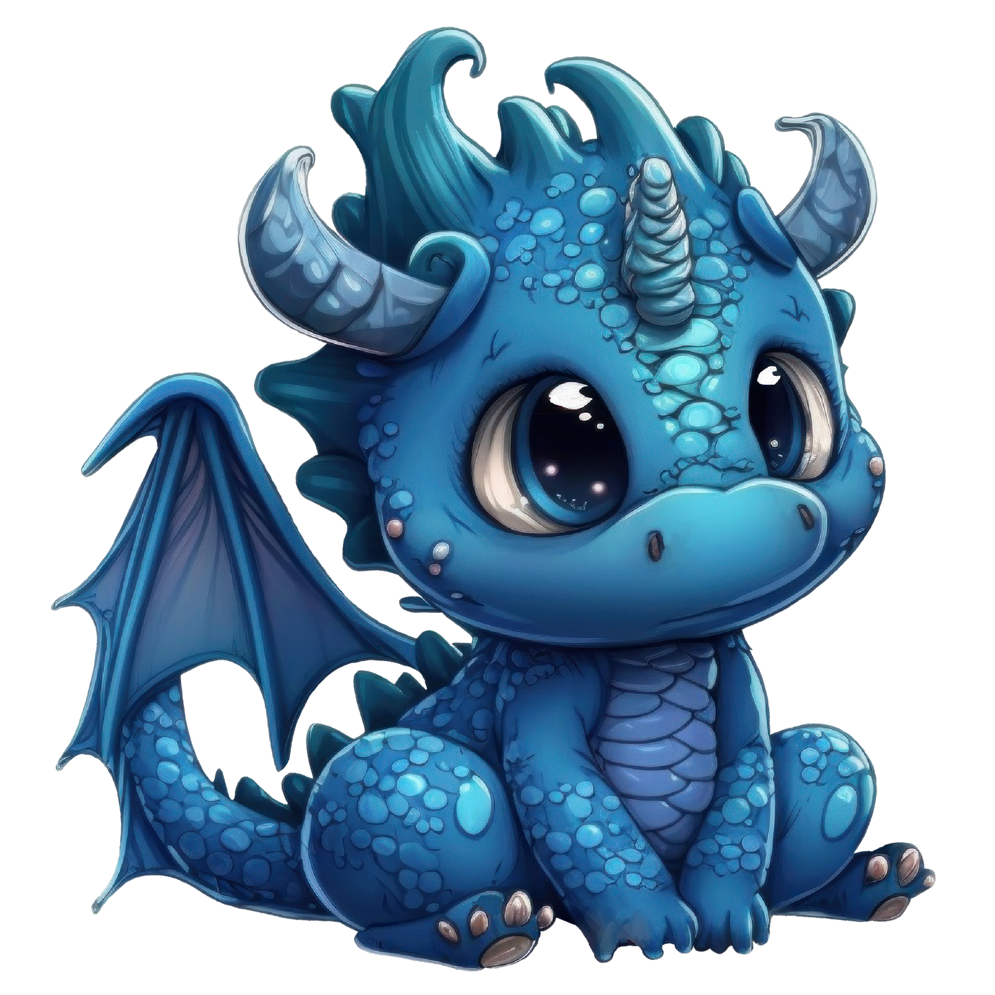 Bügelbild "Drache blau 4" in 6 verschiedenen Größen