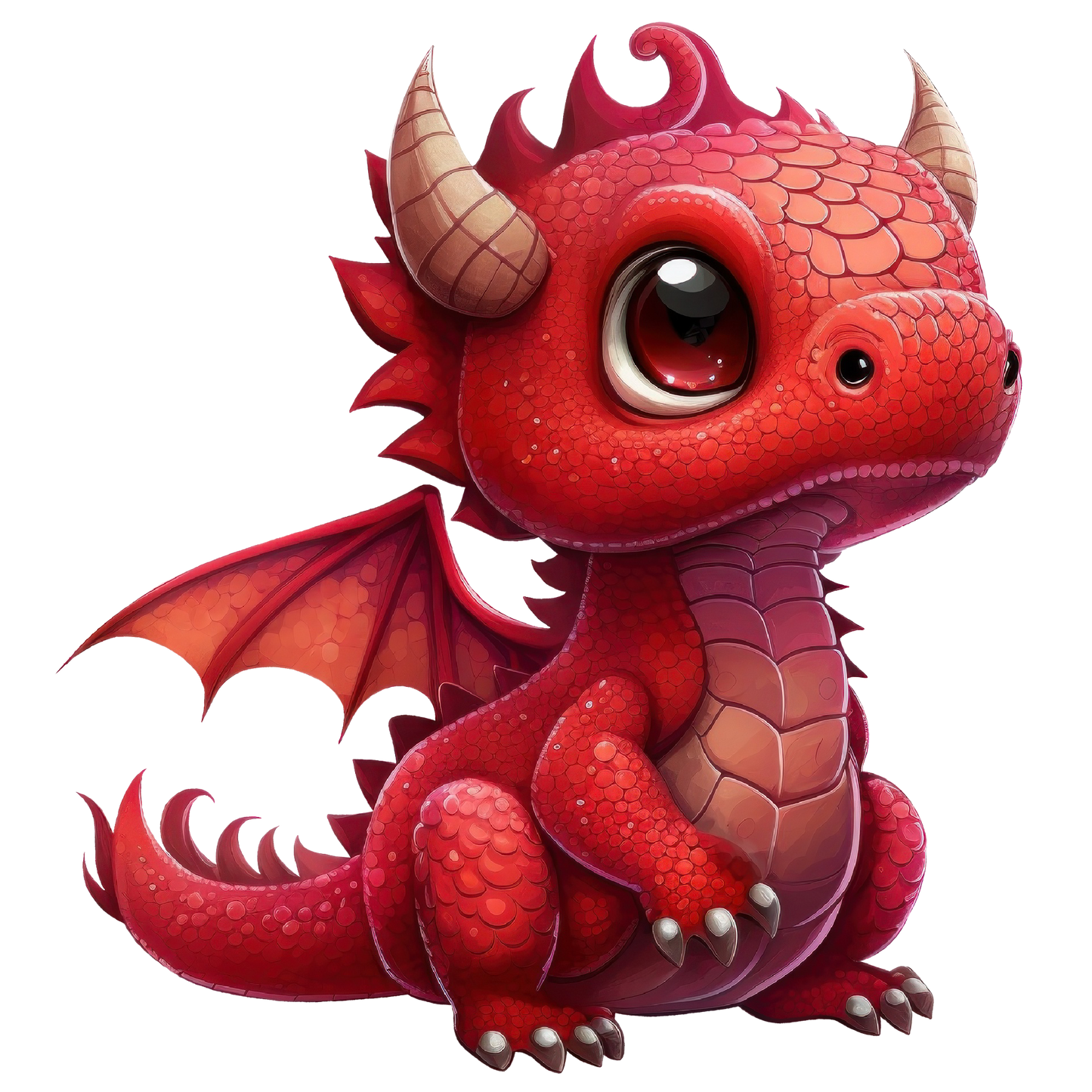 Bügelbild "Drache rot" in 6 verschiedenen Größen