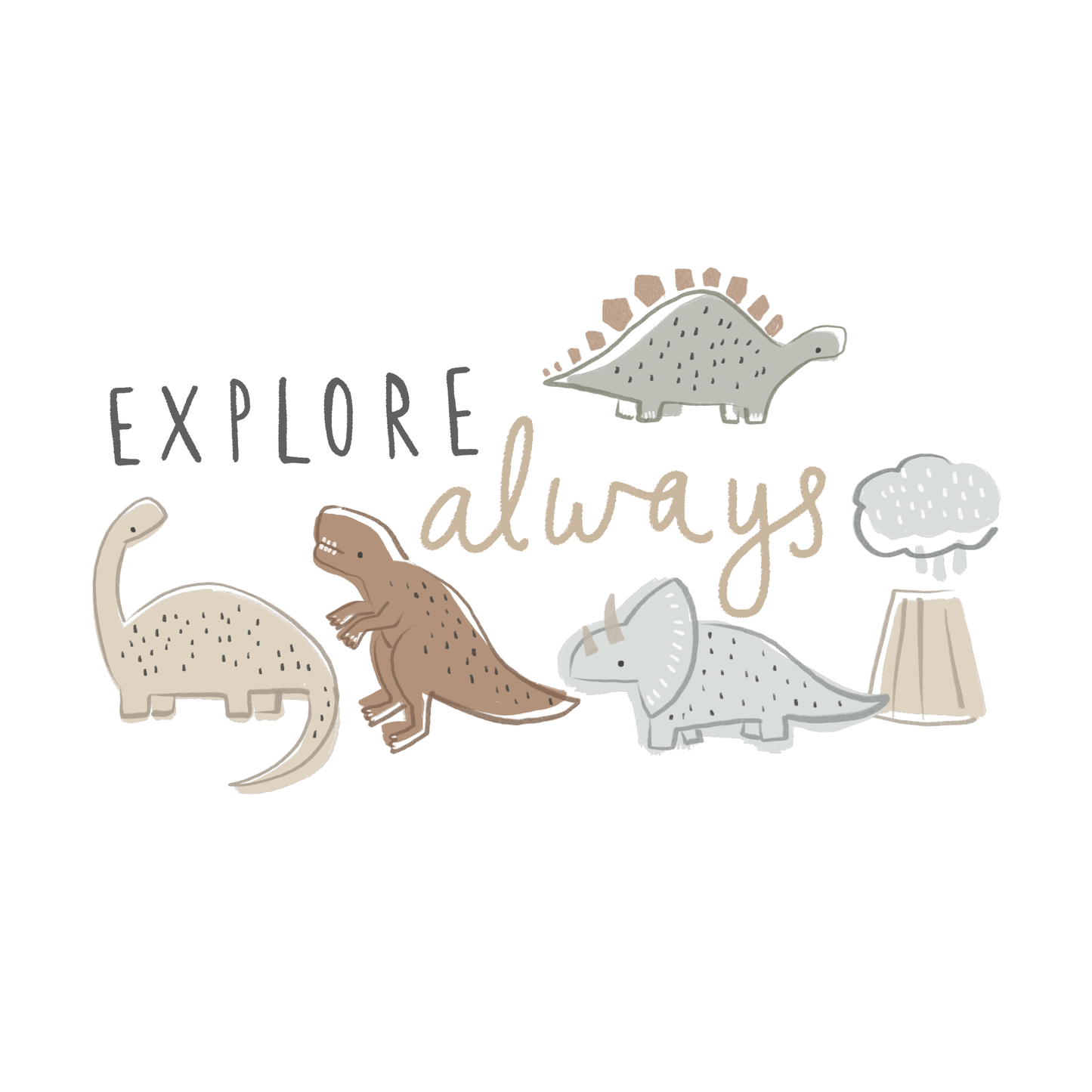 Bügelbild "Explore always" in 6 verschiedenen Größen