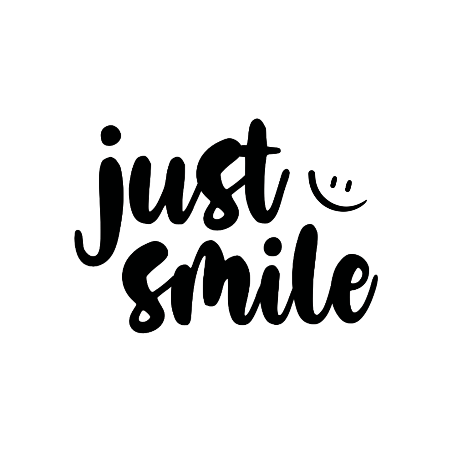 Bügelbild "Just Smile" in 6 verschiedenen Größen