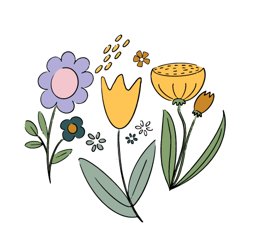 Bügelbild "Frühjahrsblumen" in 6 verschiedenen Größen
