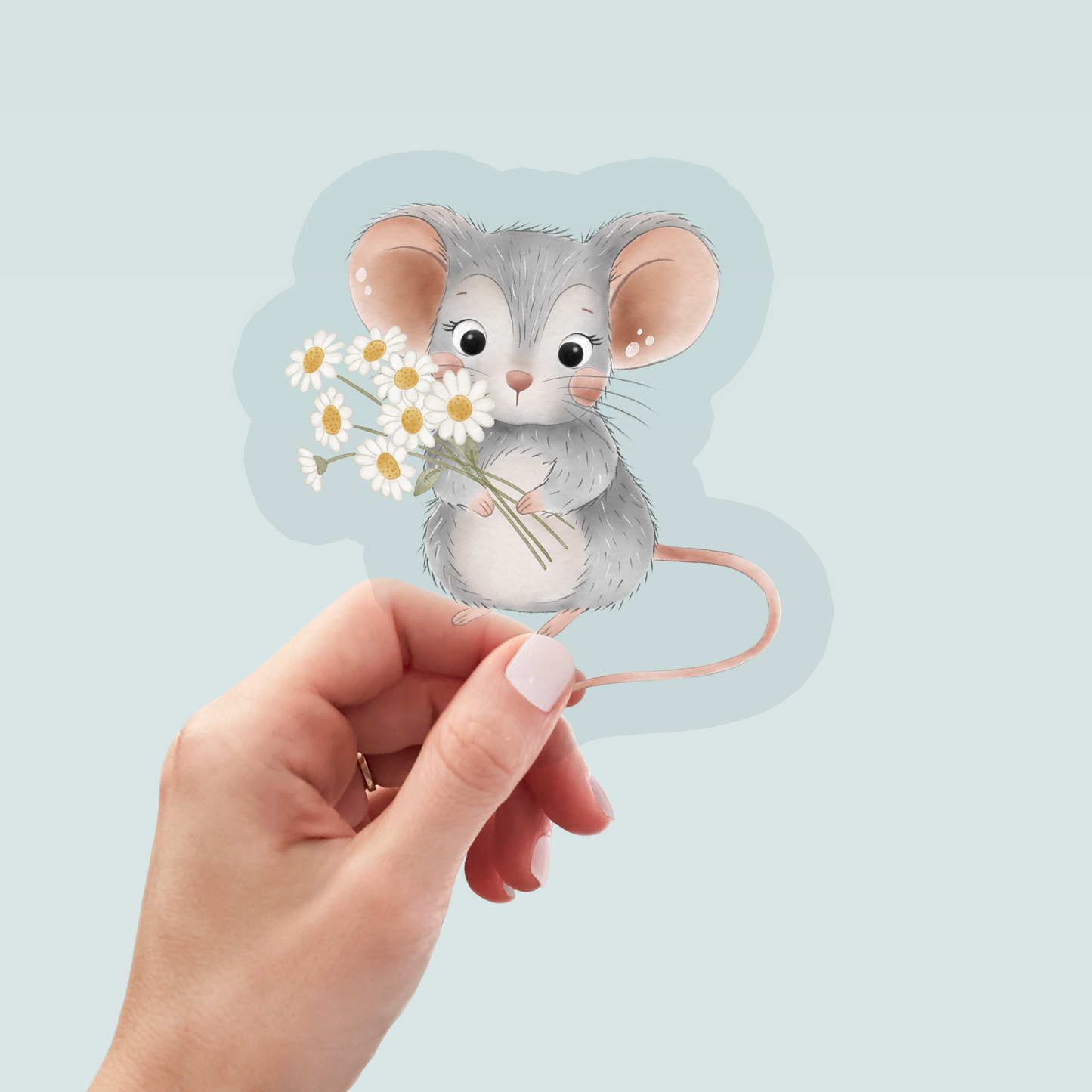 Bügelbild "Blumenmausi" in 6 verschiedenen Größen