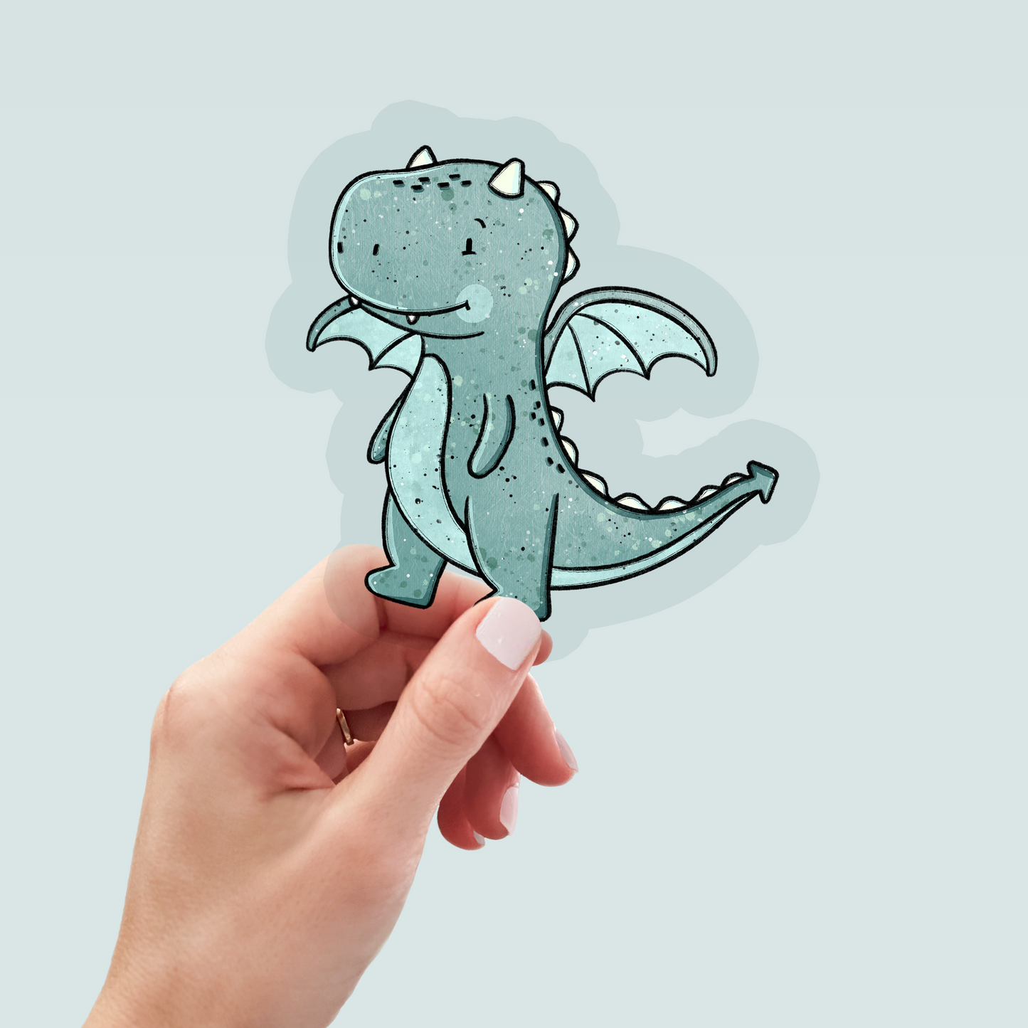 Bügelbild "Dragonia Drache petrol" in 6 verschiedenen Größen