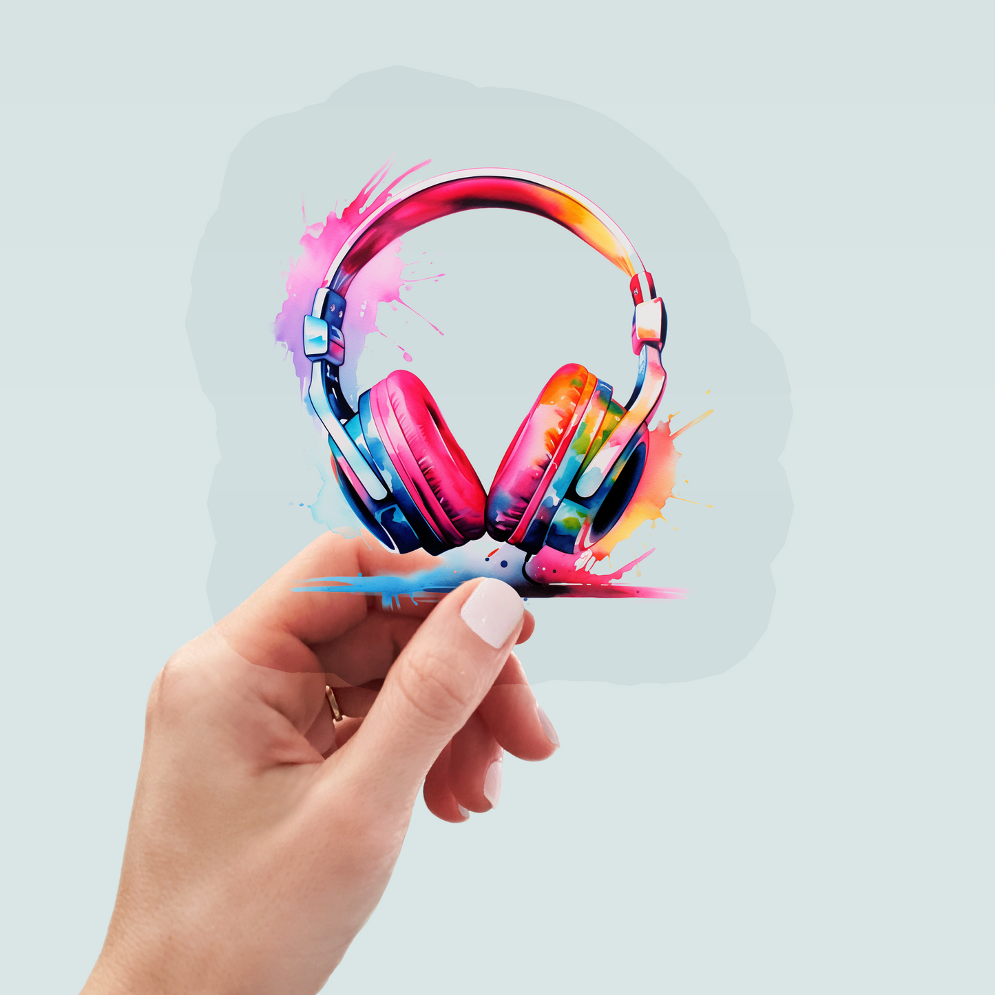 Bügelbild "Colourful Headphones" in 6 verschiedenen Größen