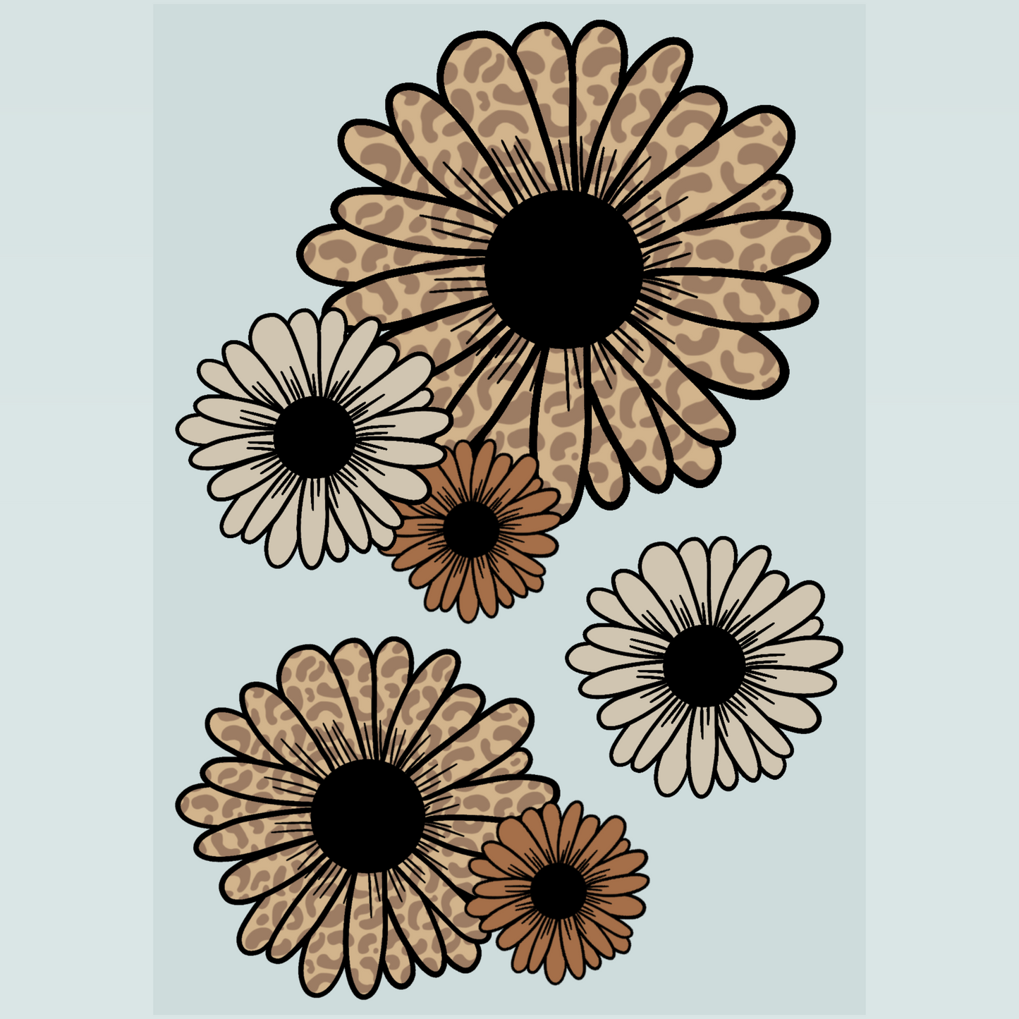 Bügelbilder-Set: "Cool Flowers Leo", A5- oder A4-Bogen