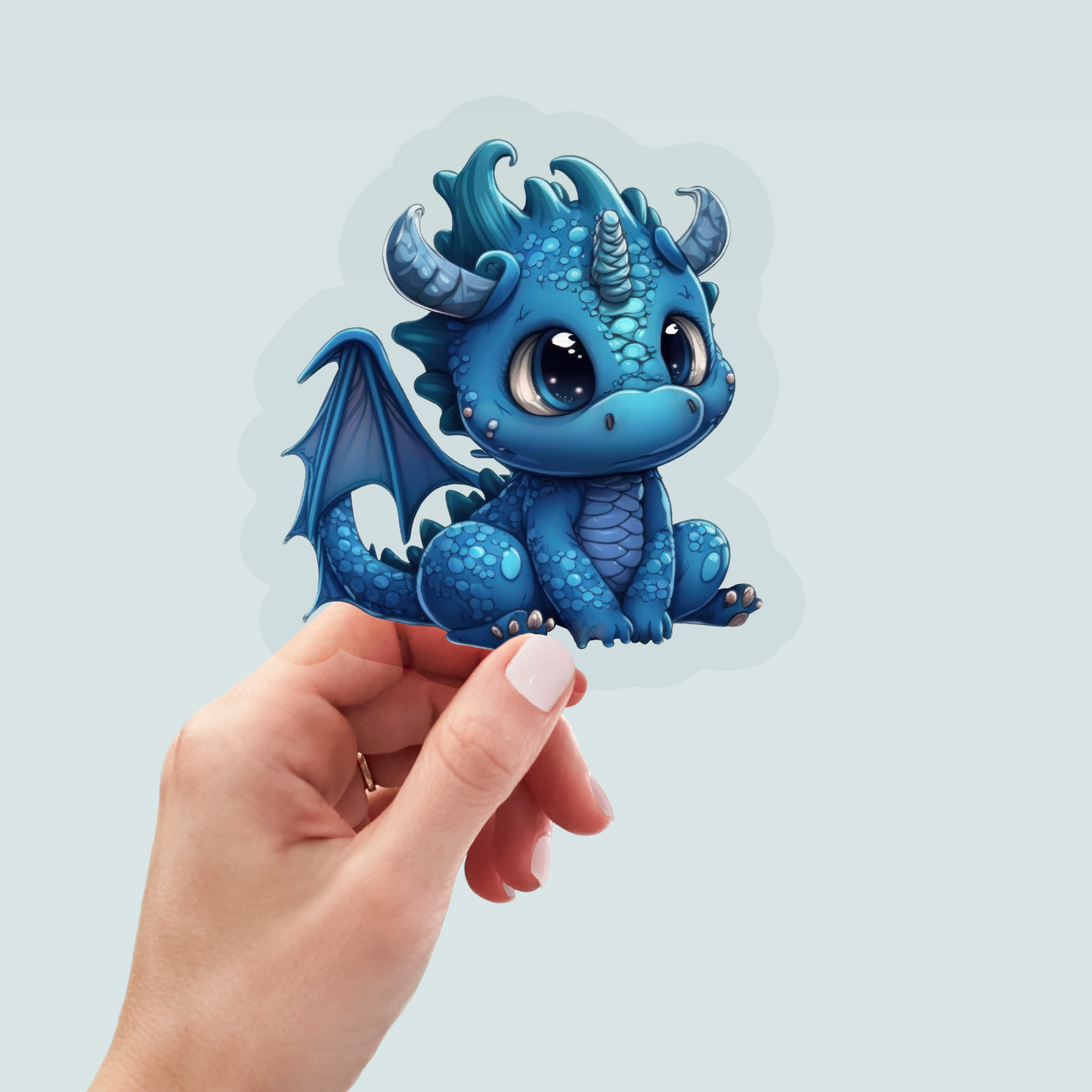 Bügelbild "Drache blau 4" in 6 verschiedenen Größen