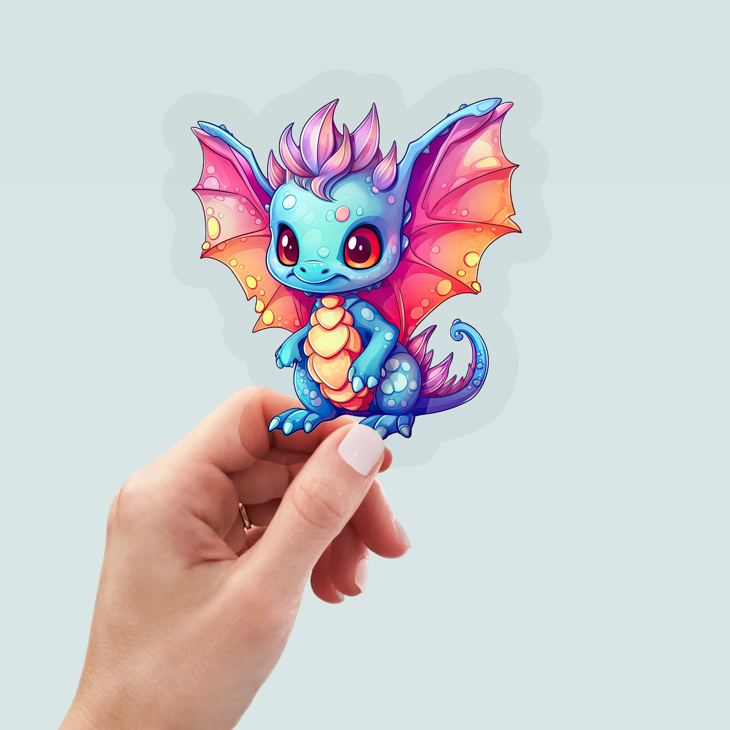 Bügelbild "Drache blau-orange" in 6 verschiedenen Größen
