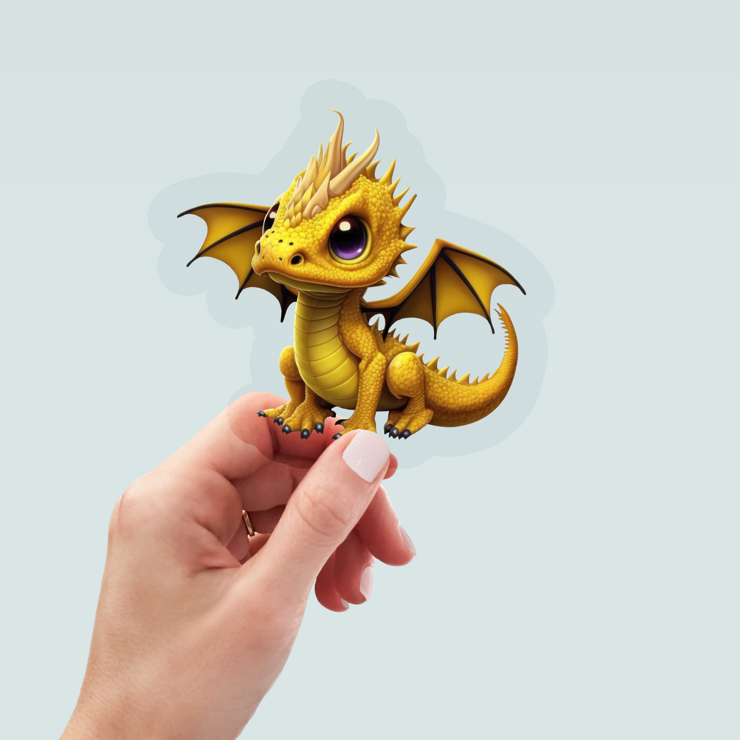 Bügelbild "Drache gelb" in 6 verschiedenen Größen