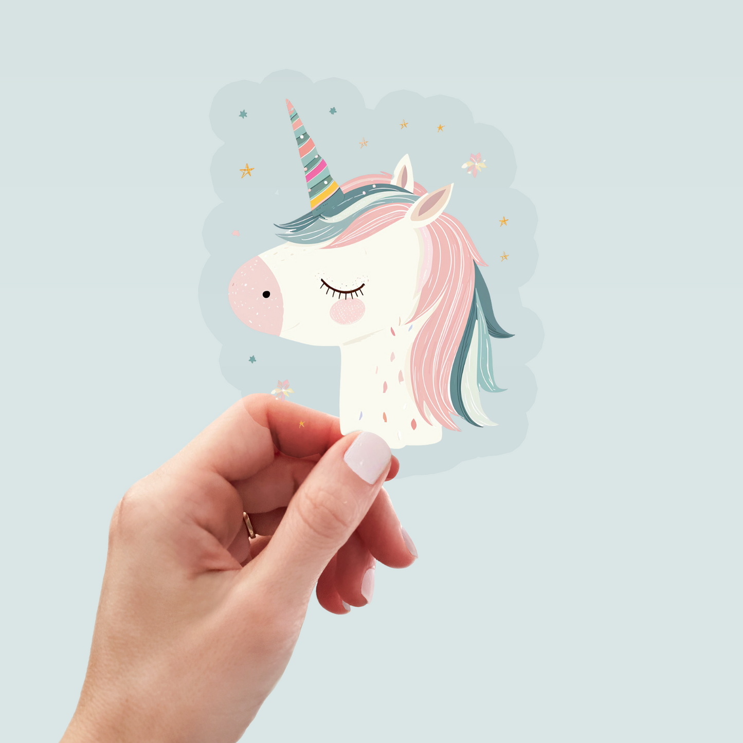 Bügelbild "Lovely Unicorn" in 6 verschiedenen Größen