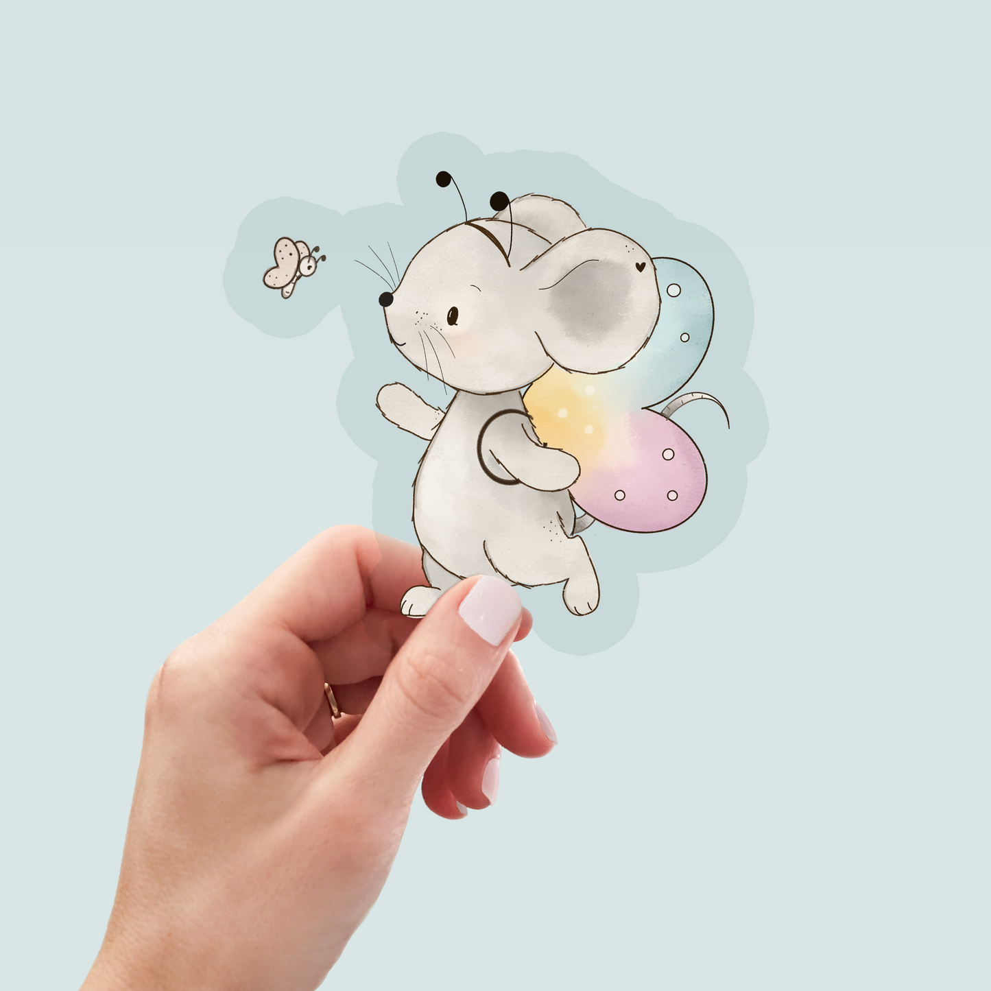 Bügelbild "Schmetterlingsmaus" in 6 verschiedenen Größen