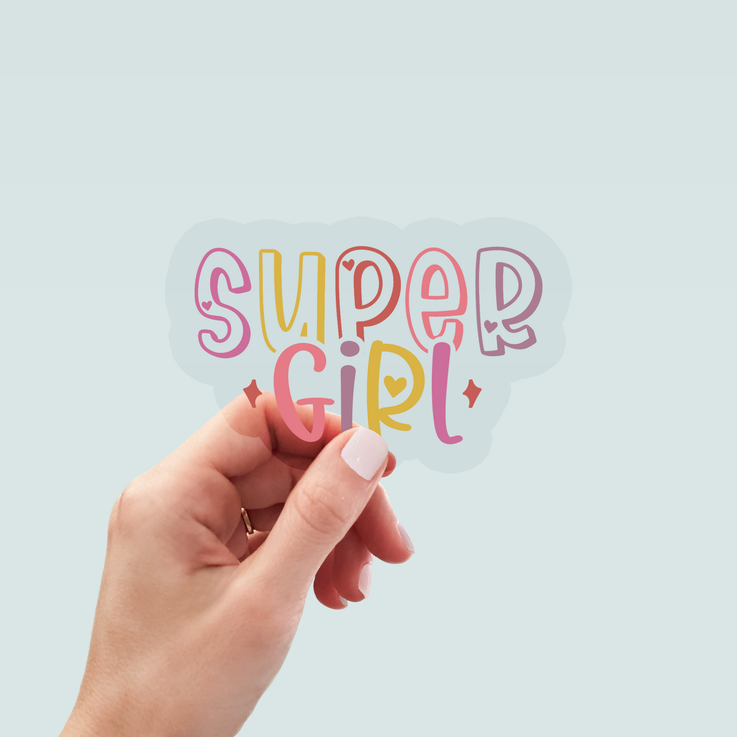 Bügelbild "Super Girl colourful" in 6 verschiedenen Größen