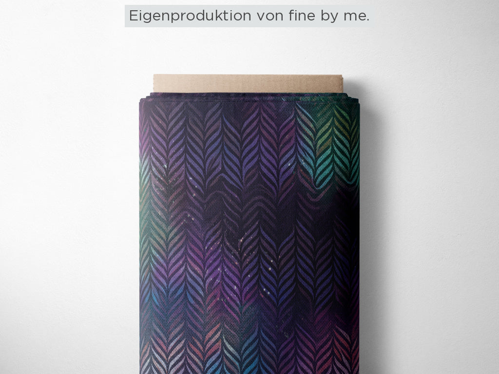 Lagerware: Bio Sommersweat „Nebula Mystic Lights“ exklusive Eigenproduktion Bio Sommersweat, 95% Baumwolle, 5%