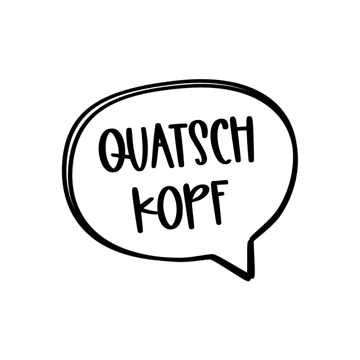 Bügelbild "Quatschkopf" in 6 verschiedenen Größen