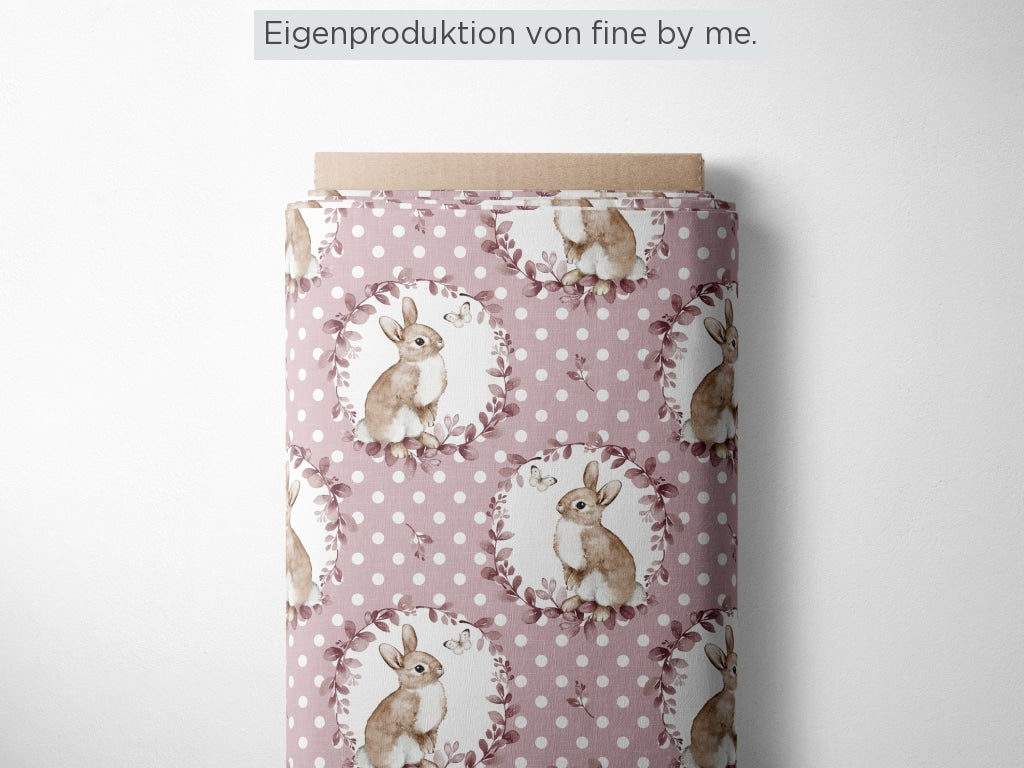 Stoffübersicht „Bunny and Butterfly rose dots"