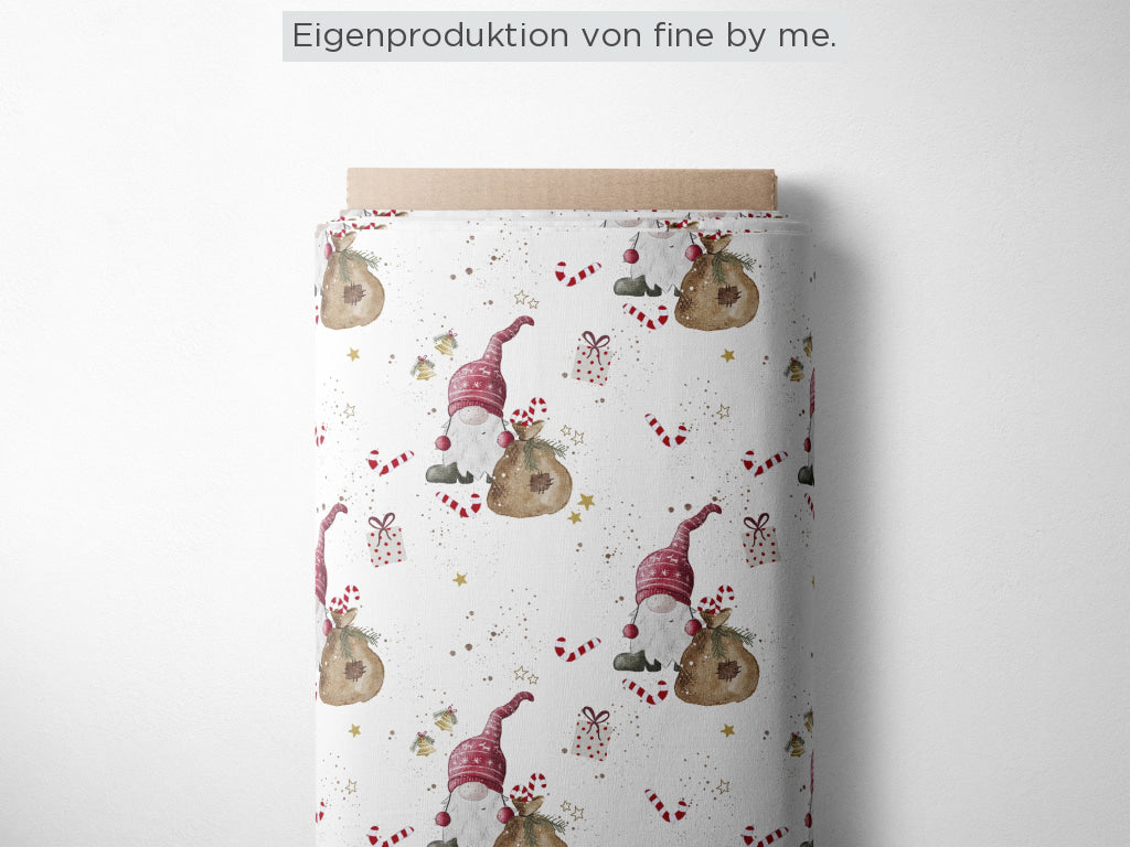 Stoffübersicht „Weihnachtswichtel weiß"