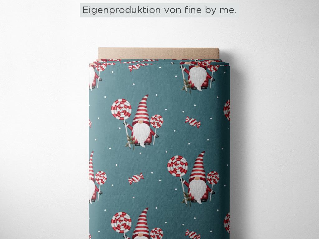 Stoffübersicht „Winterwichtel petrol"