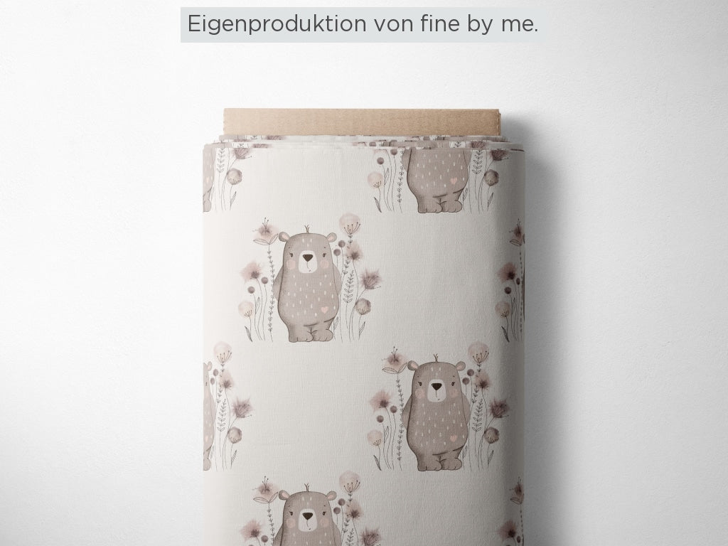 Stoffübersicht „Blumenbärchen beige“
