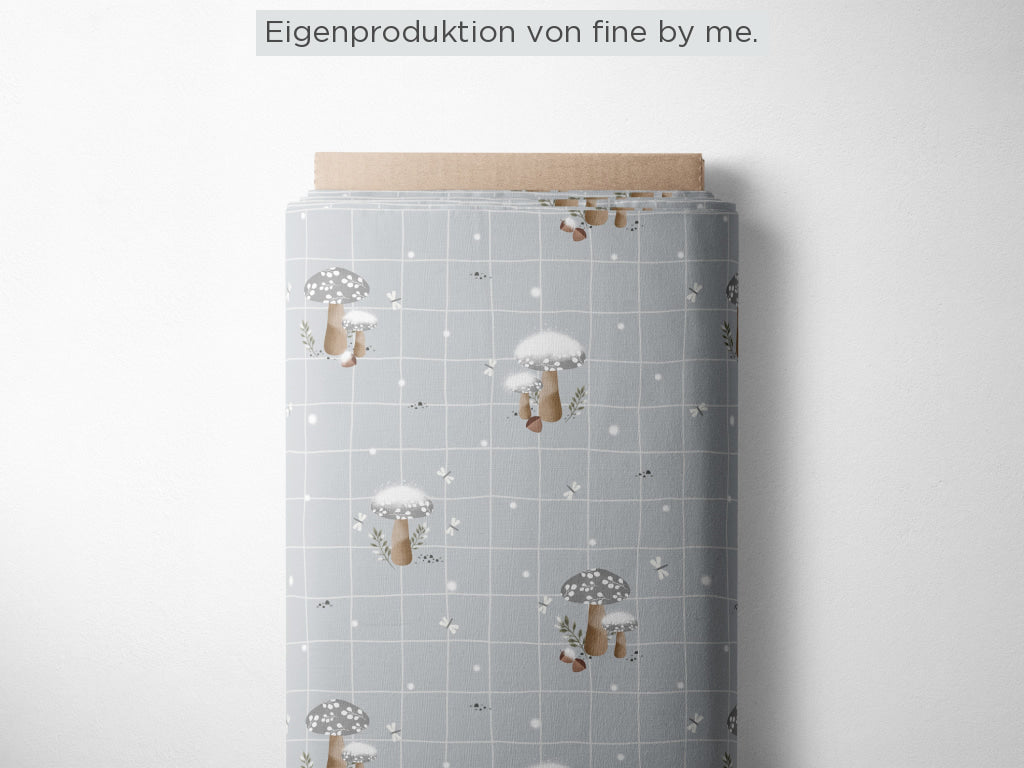 Stoffübersicht „First Snow grey grid“