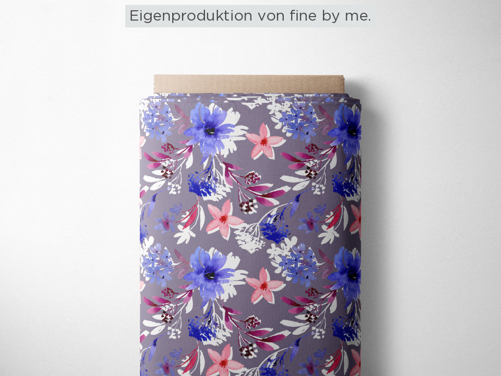 Stoffübersicht „Ice Flowers grey lilac“