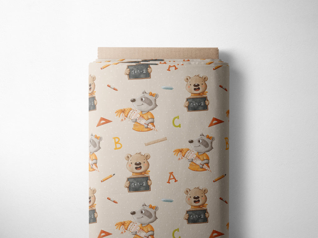 Lagerware: Bio Jersey „Erstklassig beige“ exklusive Eigenproduktion Bio Jersey, 95% Baumwolle, 5% Elasthan, 210g/m²,