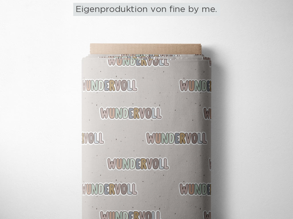 RESTSTÜCK 80cm Bio Jersey „Wundervoll“ exklusive Eigenproduktion Bio Jersey, 95% Baumwolle, 5% Elasthan, 210g/m²,