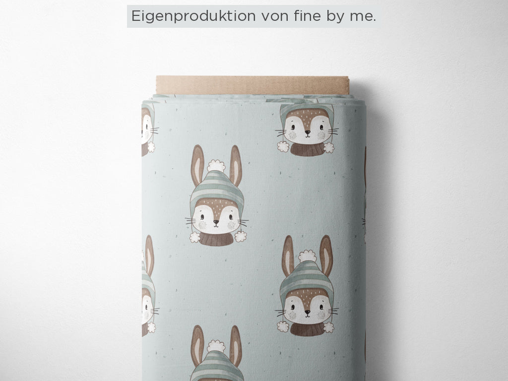 Stoffübersicht „Winterhase mint"