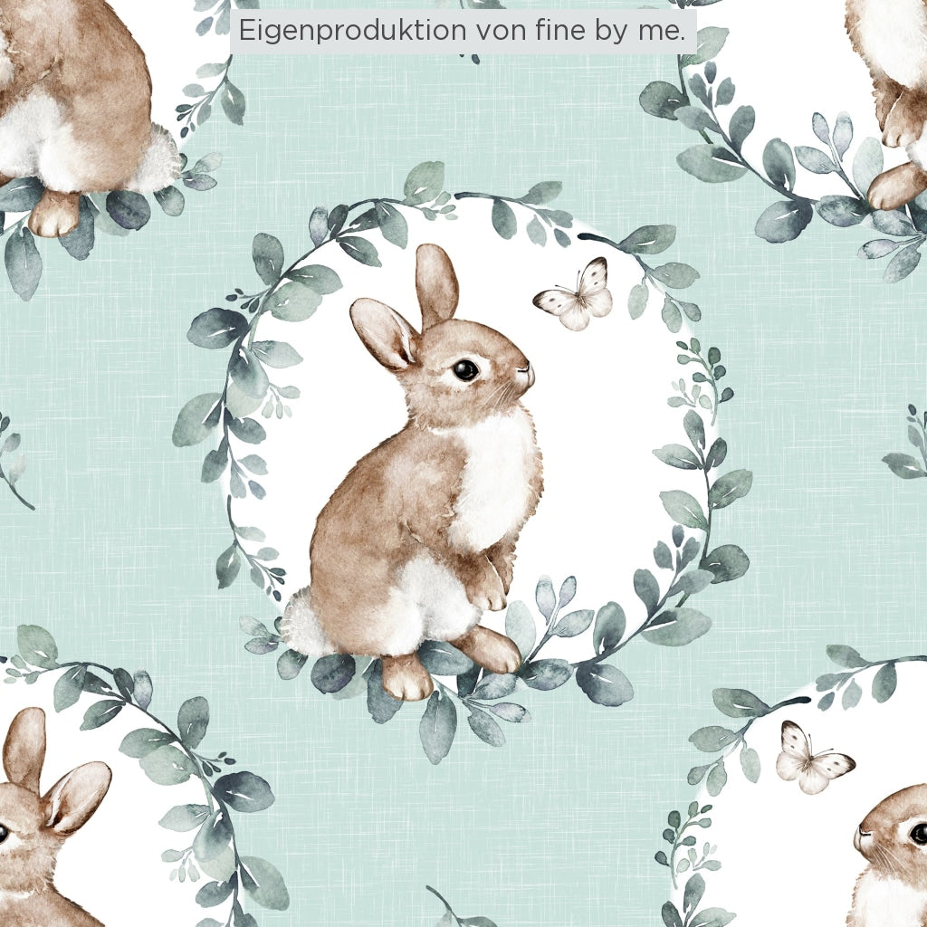 Stoffübersicht „Bunny and Butterfly mint"