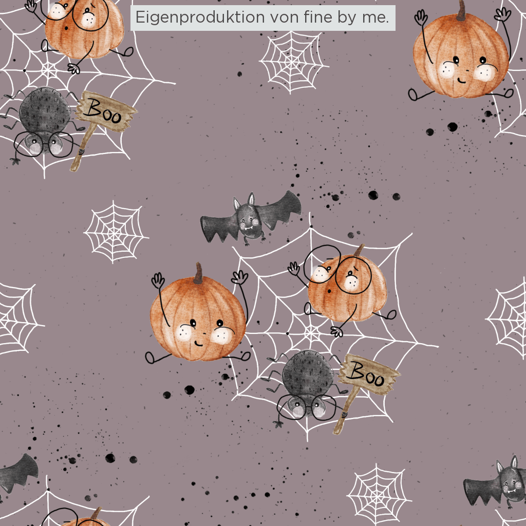 Stoffübersicht „Halloween Friends mauve“