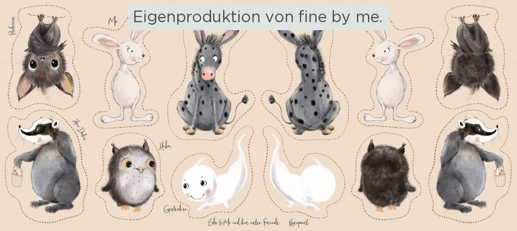 Stoffübersicht Kissen-Panel „Eda & Mo und ihre vielen Freunde“