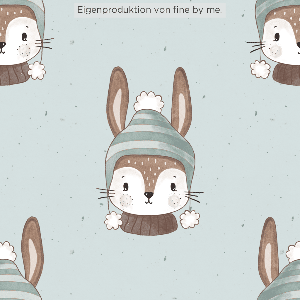 Stoffübersicht „Winterhase mint"
