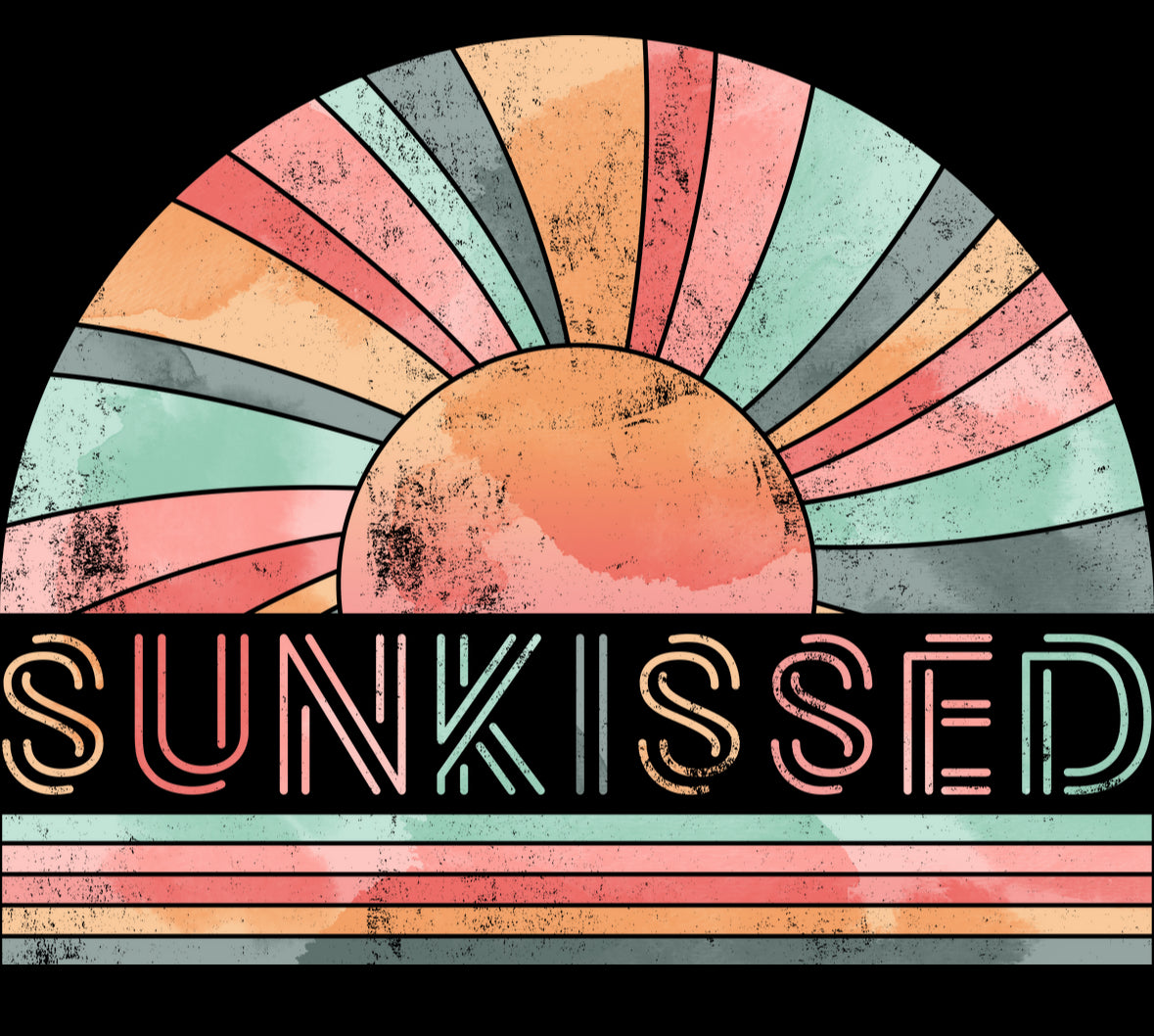 Bügelbild "Sunkissed" in 6 verschiedenen Größen