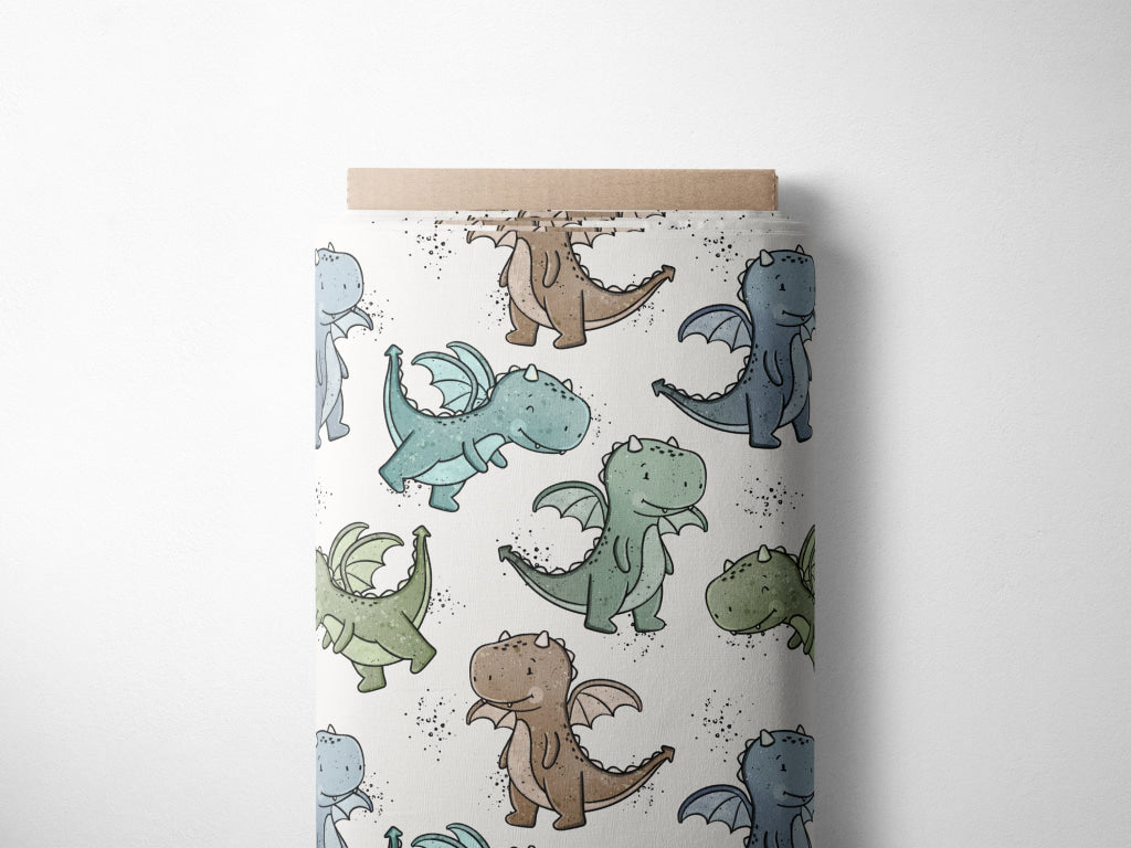 Lagerware: Bio-Jersey „Dragonia creme“, exklusive Eigenproduktion