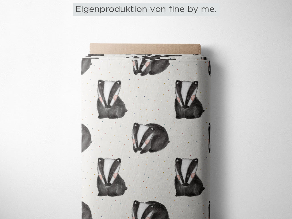 Lagerware: Bio-Sommersweat „Konfetti-Dachs“, exklusive Eigenproduktion
