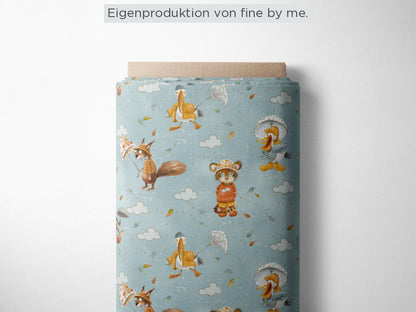 Lagerware: Bio Sommersweat „Spaß im Regen“ exklusive Eigenproduktion Bio Sommersweat, 95% Baumwolle, 5% Elasthan,