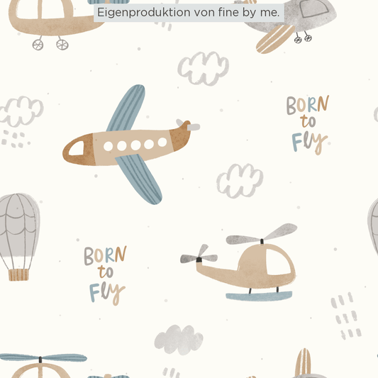 Lagerware: Bio-Sommersweat „Born to Fly“, exklusive Eigenproduktion