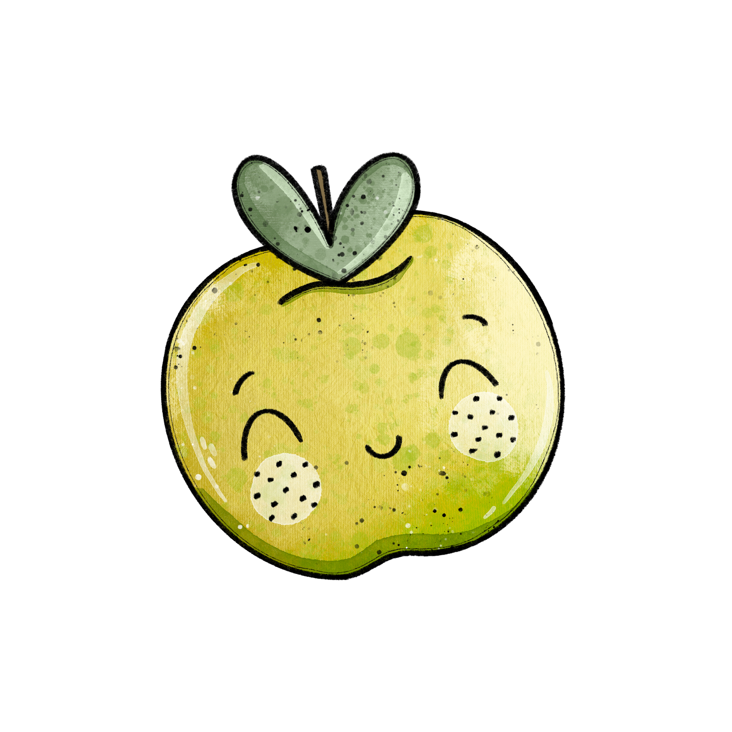 Bügelbild "Apfel grün" in 6 verschiedenen Größen