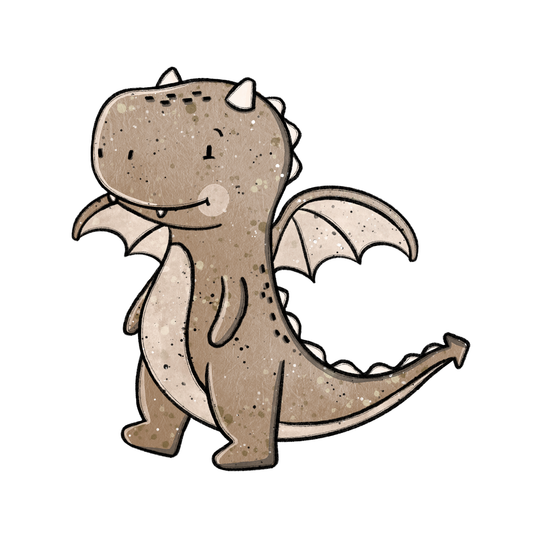 Bügelbild "Dragonia Drache braun" in 6 verschiedenen Größen