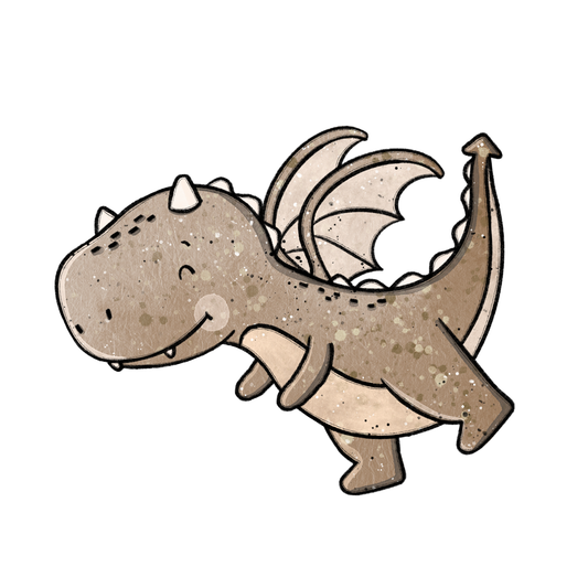 Bügelbild "Dragonia Drache fliegend braun" in 6 verschiedenen Größen