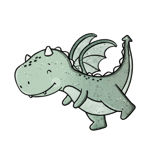 Bügelbild "Dragonia Drache fliegend dunkelgrün" in 6 verschiedenen Größen