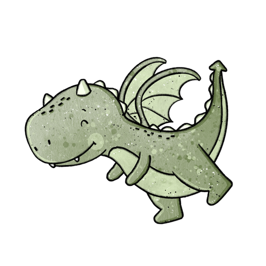 Bügelbild "Dragonia Drache fliegend hellgrün" in 6 verschiedenen Größen