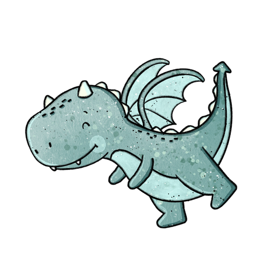 Bügelbild "Dragonia Drache fliegend petrol" in 6 verschiedenen Größen