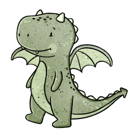 Bügelbild "Dragonia Drache hellgrün" in 6 verschiedenen Größen