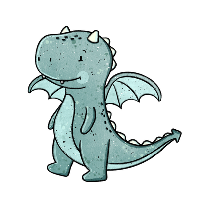 Bügelbild "Dragonia Drache petrol" in 6 verschiedenen Größen