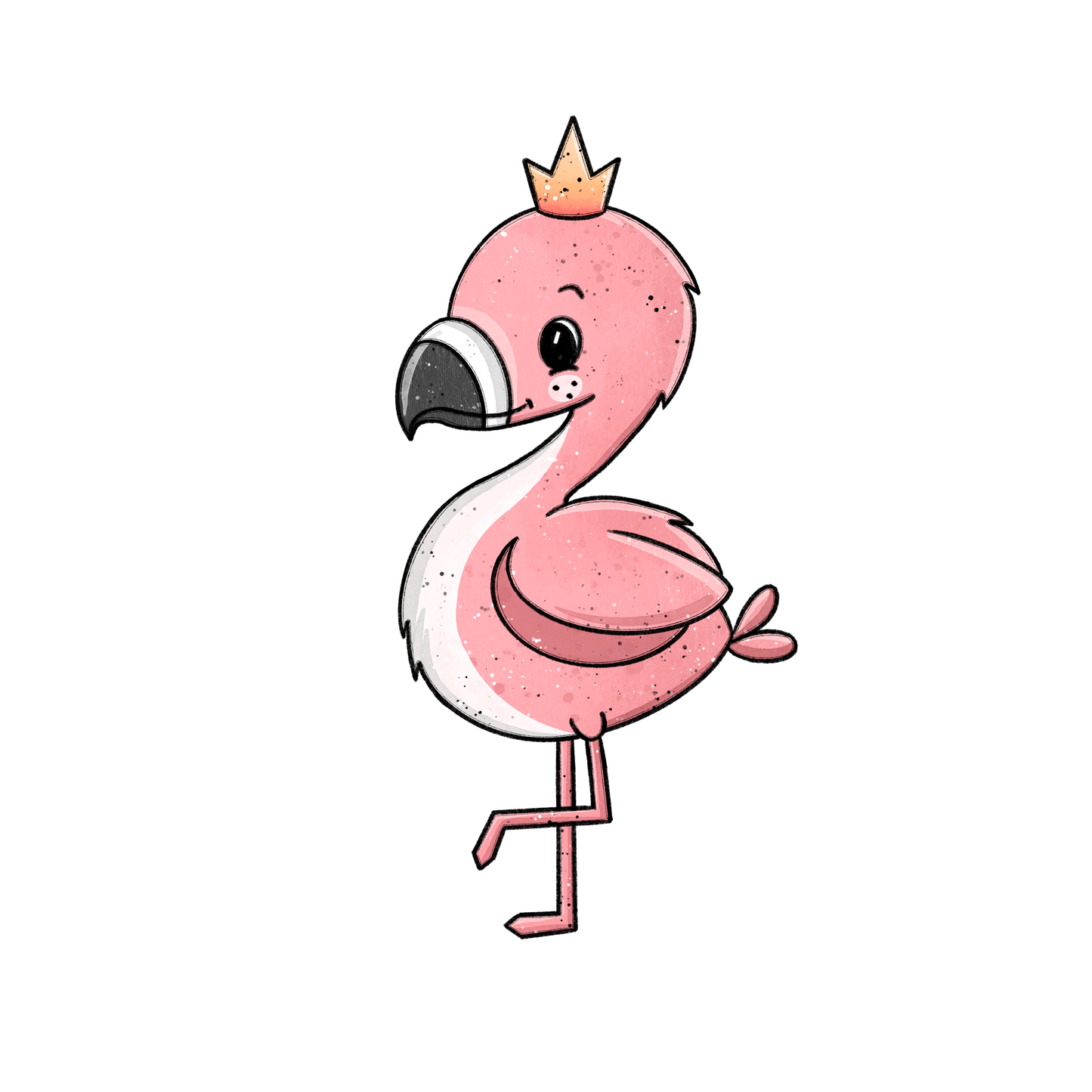Bügelbild "Flamingo mit Krone" in 6 verschiedenen Größen