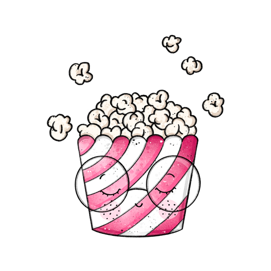 Bügelbild "Popcorn Time" in 6 verschiedenen Größen