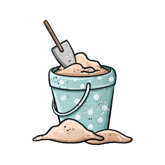 Bügelbild "Sandspielzeug" in 6 verschiedenen Größen